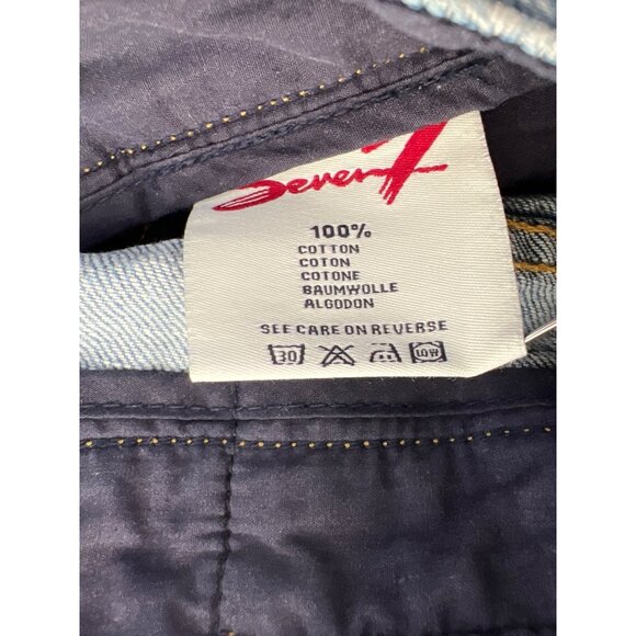 Seven 7 Straight Leg Denim Jeans Size 34 Distressed Mid Rise Blue Light Wash - Picture 5 of 9